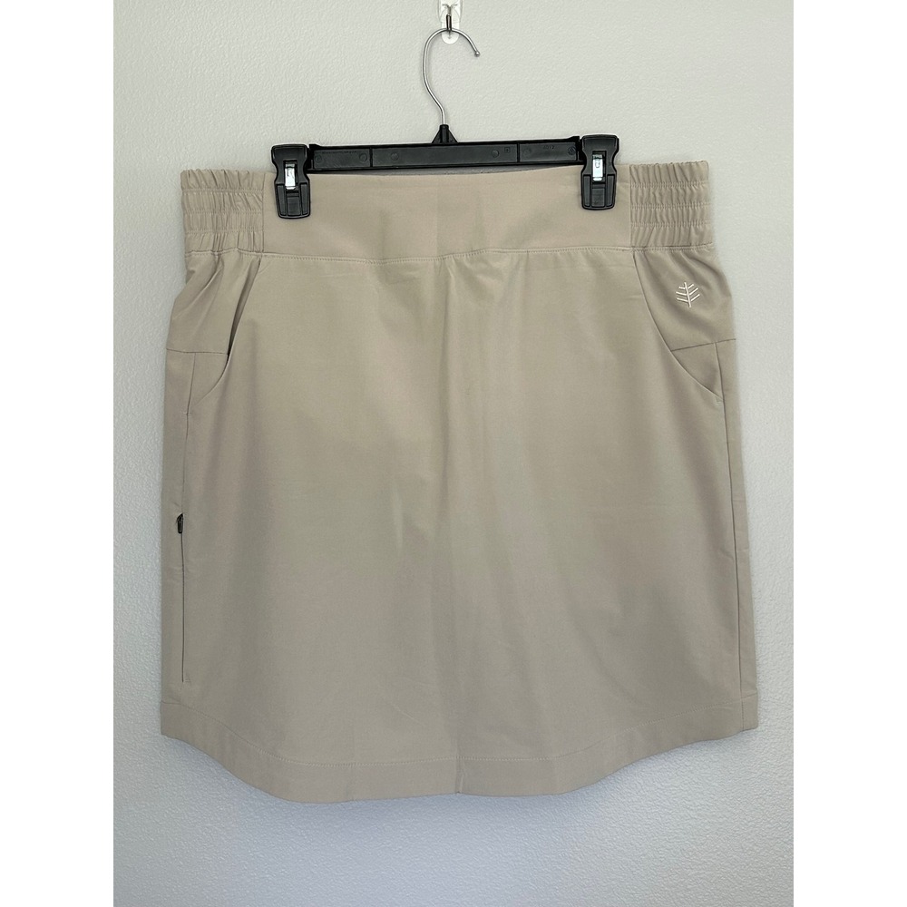Coolibar Pisa Travel golf Skort Pale Khaki large NWOT UPF minimalist 
comfort